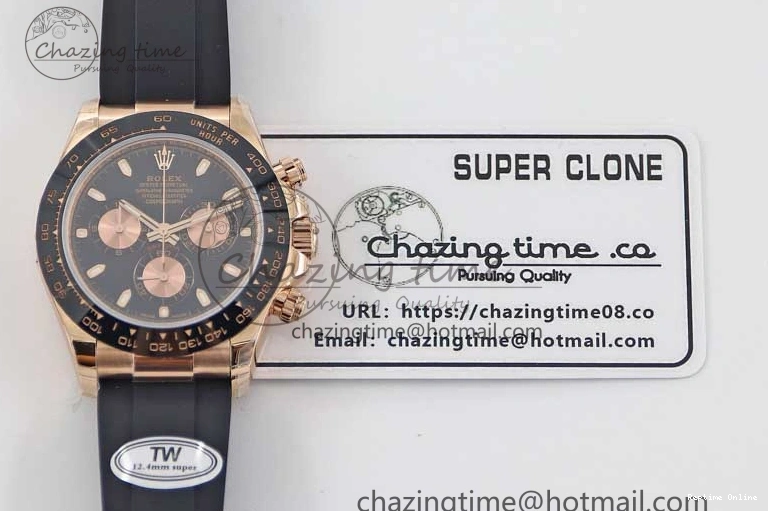 0117 Daytona 116515 RG TWF 1:1 Best Edition 904L Steel Black RG Dial on Oysterflex Strap A Popular 2415